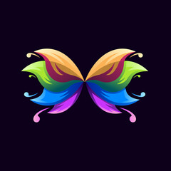 Beauty butterfly colorful logo abstract design