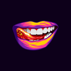 Colorful light lips illustration design vector