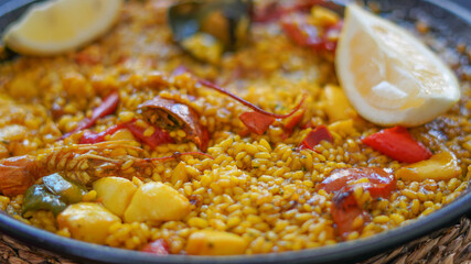 Arroz con Bogavante y Sepia o Calamar típico arroz de la provincia de Alicante en España