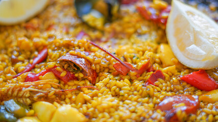 Arroz con Bogavante y Sepia o Calamar típico arroz de la provincia de Alicante en España