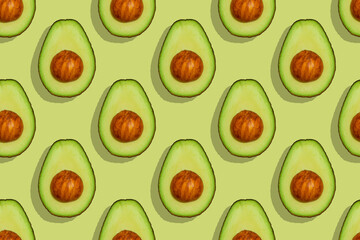 avocado pattern on light green background