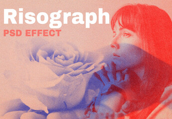 Woman with Risograph Effect