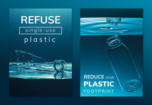 Stop Using Plastic Campaign Poster Layout