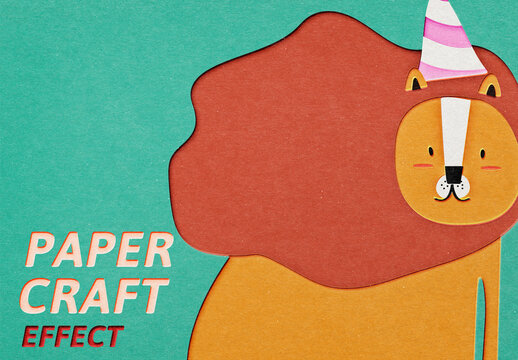 Effect Add-On Lion Paper Cut Out Style