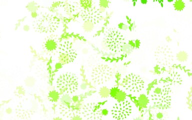 Light Green vector natural background with flowers, roses.