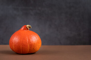 Close up of pumpkin for Halloween. Halloween and theme party concept.