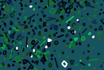 Dark Green vector template with chaotic shapes.