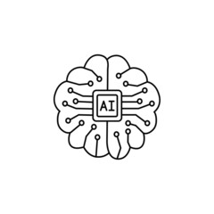 Artificial Intelligence human brain icon vector