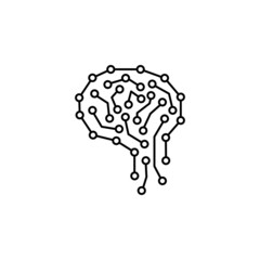 Artificial Intelligence human brain icon vector