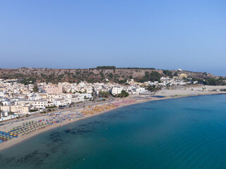 Fototapeta na wymiar San Vito Lo Capo, sicilia. Immagine aerea del lungomare