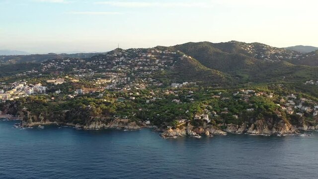 Vue a&eacute;rienne de Lloret de mar sur la costa brava en Espagne