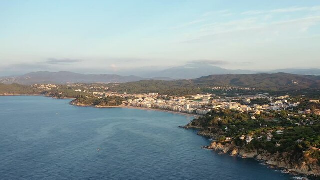 Vue a&eacute;rienne de Lloret de mar sur la costa brava en Espagne