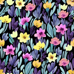 Fototapeta premium Floral seamless pattern. Fabric and packaging design.