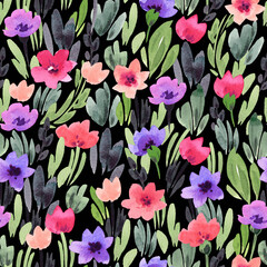 Fototapeta premium Floral seamless pattern. Fabric and packaging design.