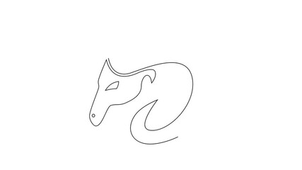 Self drawing aries horoscope zodiac sign logo. Isolated icon hd animation.