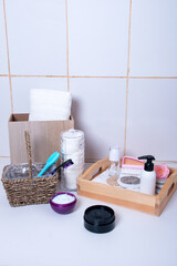 cosmetic products for the bath. Spa treatments skin care