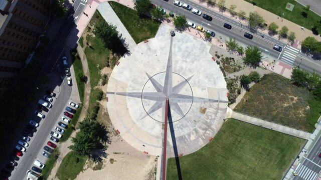 aerial view the largest sundial in the world Zaragoza Spain