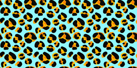 Seamless abstract wild exotic animal print.Leopard, zebra,gepard, tiger striped pattern. Hand drawn trendy repeating watercolor blotted background texture.  © OlgaLIS