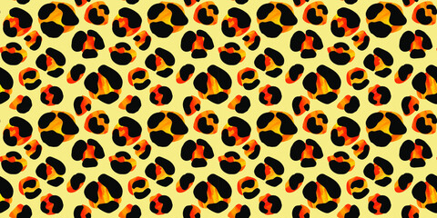 Seamless abstract wild exotic animal print.Leopard, zebra,gepard, tiger striped pattern. Hand drawn trendy repeating watercolor blotted background texture.  © OlgaLIS
