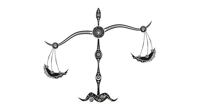 Animated libra swinging horoscope creative zodiac sign or logo hd animation. Unusual orignal design. Seamless looping.