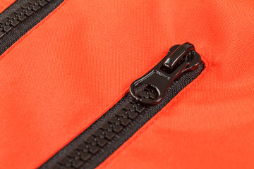 Zip closure close-up, zip pocket, clothing