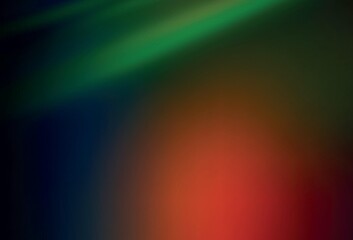 Dark Green, Red vector blurred shine abstract background.