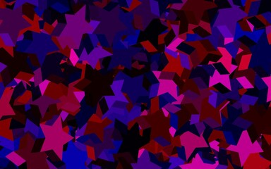 Dark Blue, Red vector texture with beautiful stars.