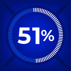 51 percent count on dark blue background