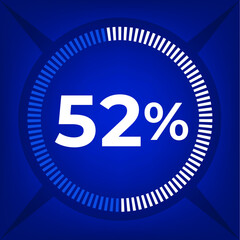 52 percent count on dark blue background