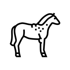 brucellosis horse line icon vector. brucellosis horse sign. isolated contour symbol black illustration