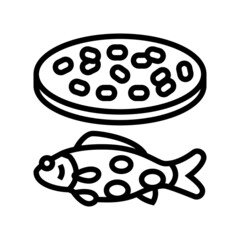 streptococcus iniae fish line icon vector. streptococcus iniae fish sign. isolated contour symbol black illustration