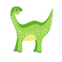 Cute dinosaur. Colorful baby illustration. Vector isolated on white background. Cartoon style.