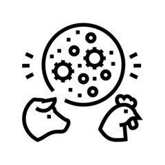 flu domestic animal line icon vector. flu domestic animal sign. isolated contour symbol black illustration