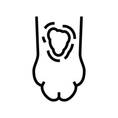 ringworm animal paw line icon vector. ringworm animal paw sign. isolated contour symbol black illustration