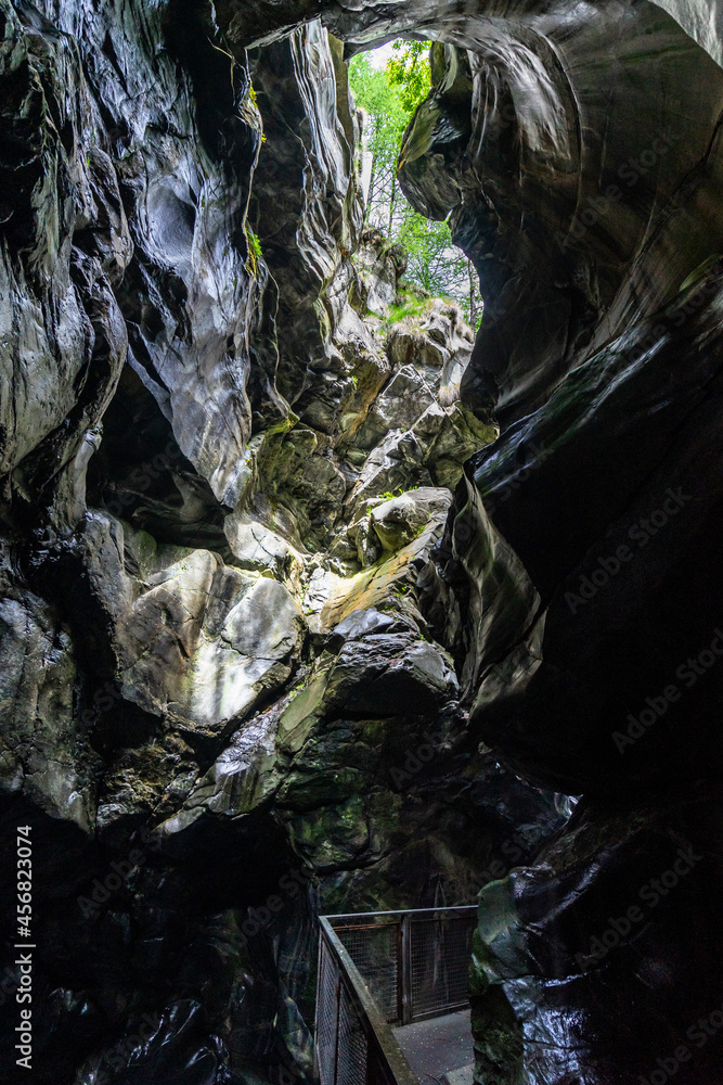 Sticker Beautiful shot of Caves of Busserailles tourist attraction in Aosta Valley, Italy