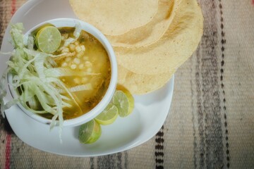 cream of soup with lemon pozole mexicano