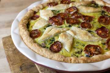Process for making a Swiss Chard Pie from homemade dough to filling