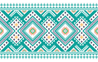 Ikat ethnic pattern. Aztec fabric carpet mandala ornament boho chevron textile decoration wallpaper. Tribal turkey Indian African American traditional embroidery vector illustrations background.
