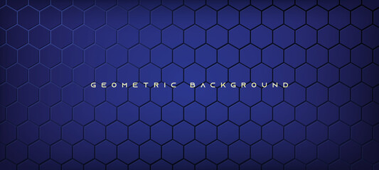 Abstract blue hexagon modern luxury futuristic background vector illustration.