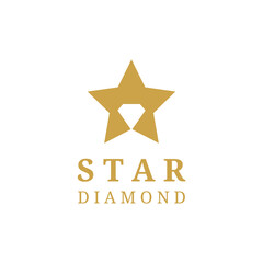 Obraz premium luxury logo combination of a star and diamond