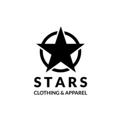 Obraz premium star logo design with circle frame. a logo for clothing and apparel.