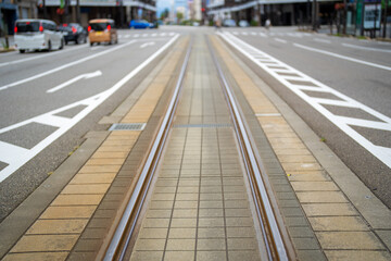 富山県富山市の市街地の風景 Urban landscape of Toyama City, Toyama Prefecture 