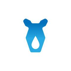 rhino drop logo: silhouette of a rhinoceros head with a drop as a horn