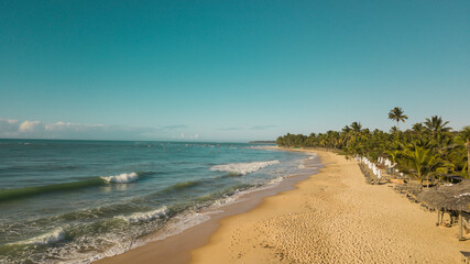 Vista da praia do coqueiros em Trancoso, Bahia, Brazil. - obrazy, fototapety, plakaty