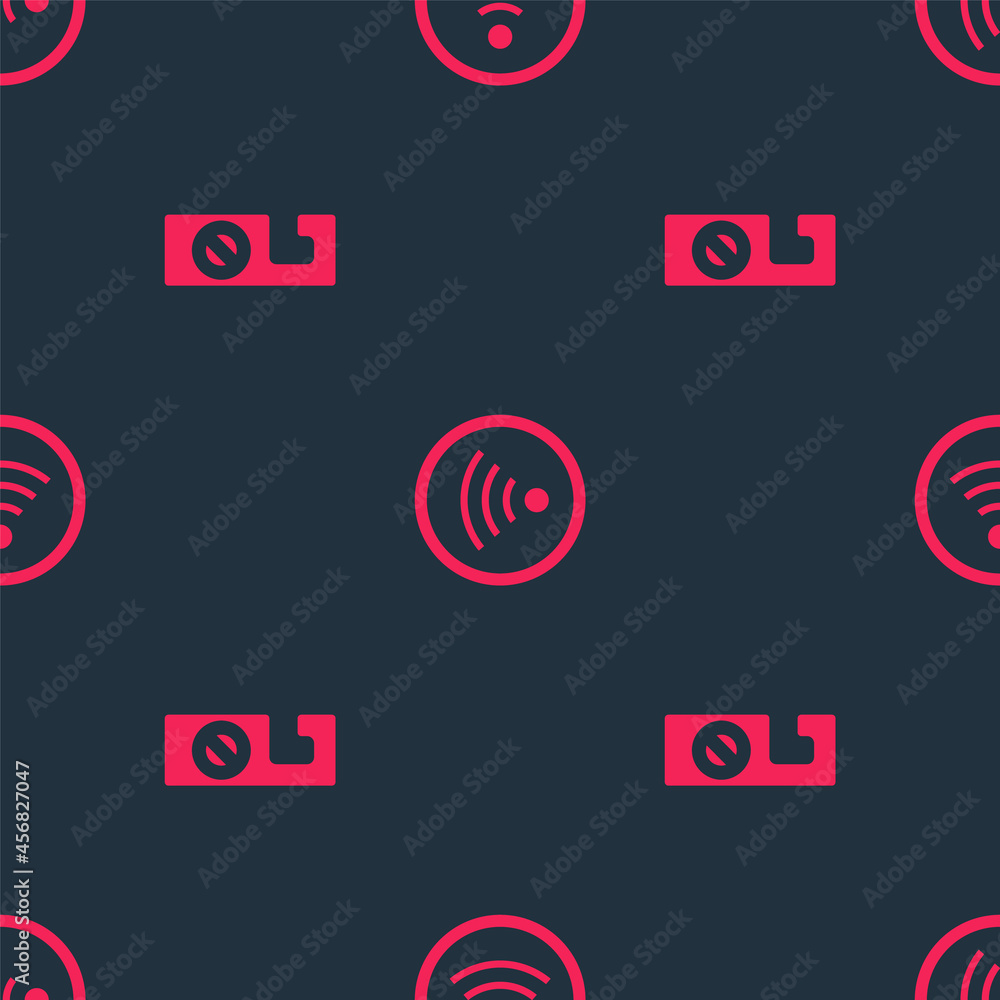 Poster set please do not disturb and wi-fi wireless on seamless pattern. vector
