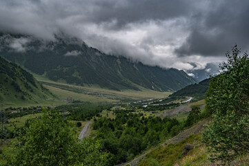 beautiful panorama opening at the entrance to South Ossetia