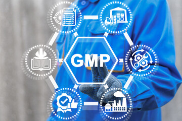 Fototapeta na wymiar Industry concept of GMP Good Manufacturing Practice.