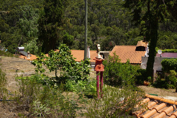 Modern art sculpure with figures