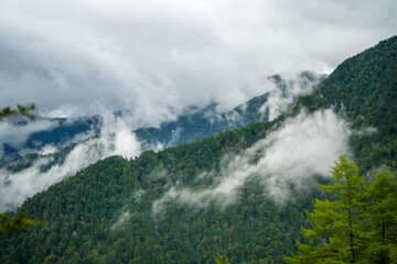 長野県安曇野市にある燕岳を登山する風景 A view of climbing Mt. Tsubame in Azumino City, Nagano Prefecture.