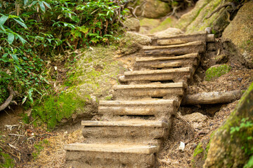 長野県安曇野市にある燕岳を登山する風景 A view of climbing Mt. Tsubame in Azumino City, Nagano Prefecture. 